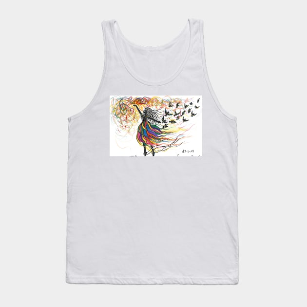 freedom colorful ink painting Tank Top by Sangeetacs